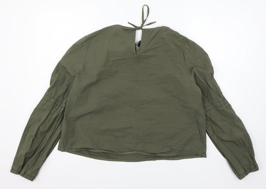 Womens UK Size 14 New Look Green Basic Blouse