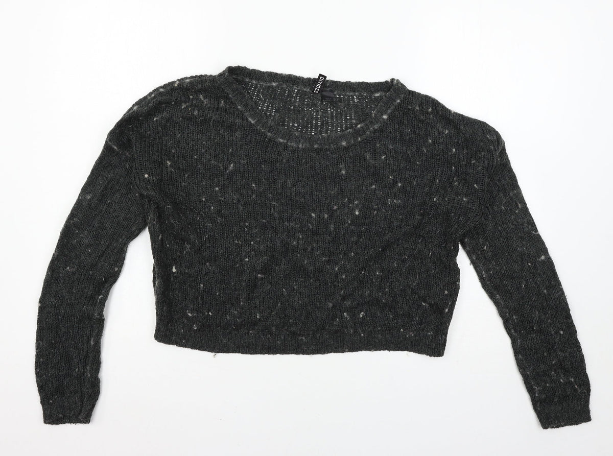 Womens UK Size 12 Divided Grey Pullover Jumper