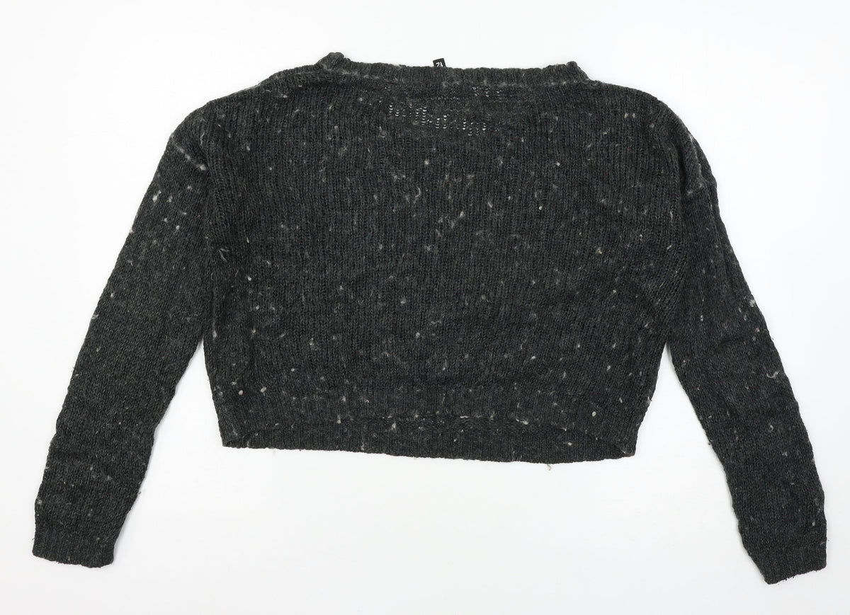 Womens UK Size 12 Divided Grey Pullover Jumper