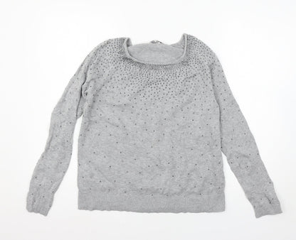 Womens UK Size 12 Peacocks Grey Pullover Jumper