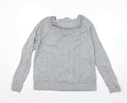 Womens UK Size 12 Peacocks Grey Pullover Jumper