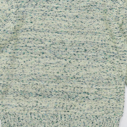 Brand and care label for Uta Raasch women’s green knit jumper, size UK 10