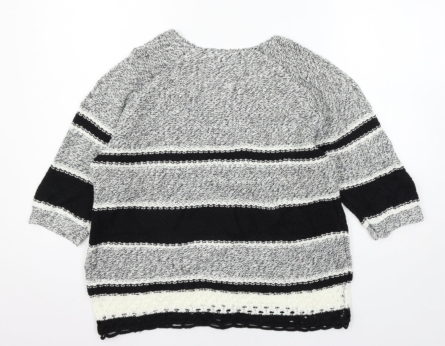 F&F Womens Black Geometric Knit Pullover Jumper Size 10