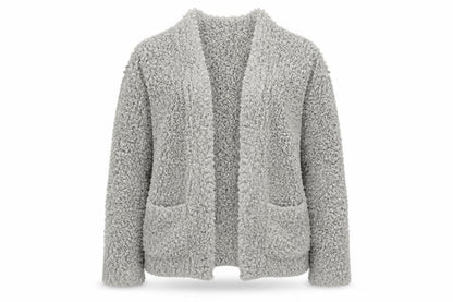 Front view of Next women’s grey knit cardigan jumper, size S