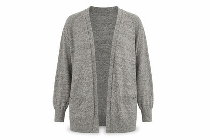 Front view of Gap women’s grey knit cardigan jumper, size XS