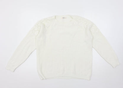 TU Womens White  Knit Pullover Jumper Size 8