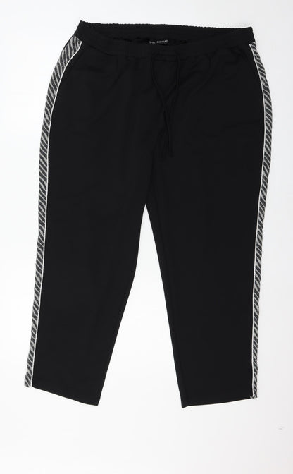 Bodyflirt Womens Black Striped Jersey Trousers  Size 2XL L27 in