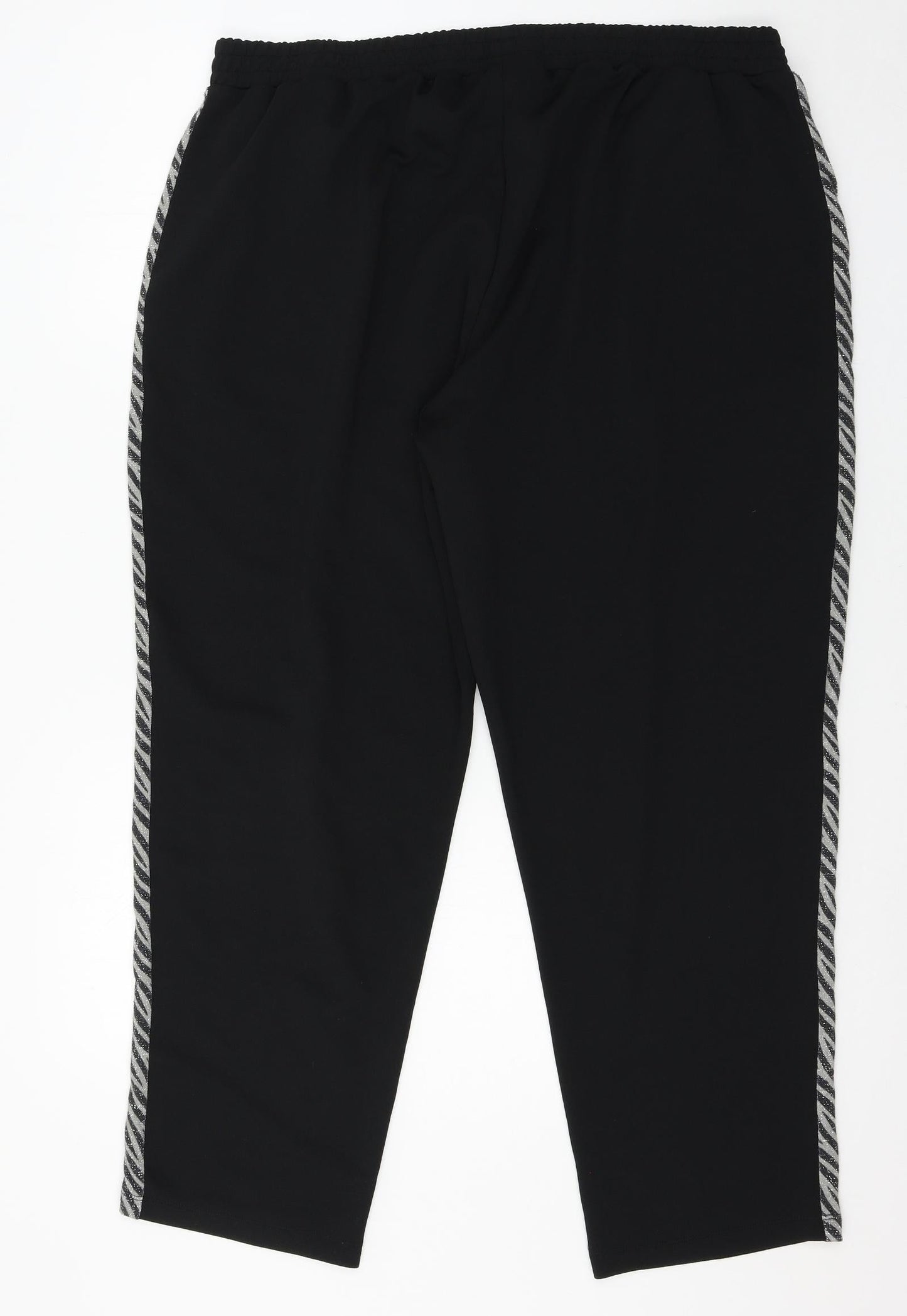 Bodyflirt Womens Black Striped Jersey Trousers  Size 2XL L27 in