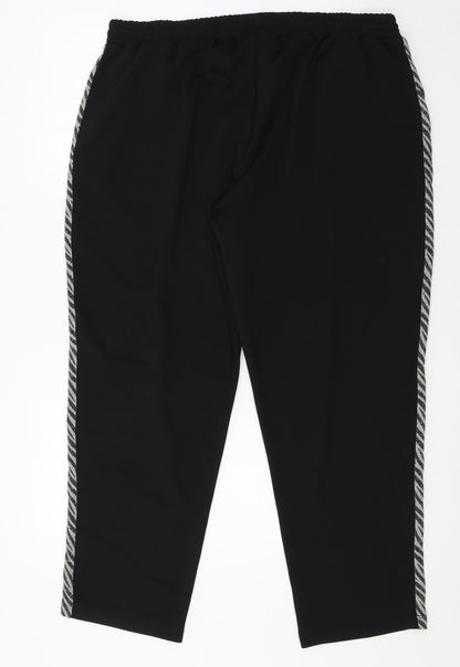 Bodyflirt Womens Black Striped Jersey Trousers  Size 2XL L27 in