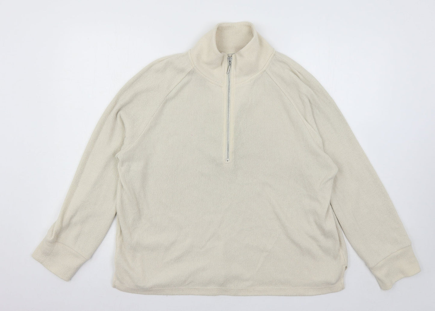 TU Womens Ivory  Jersey Pullover Sweatshirt Size 12