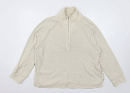 TU Womens Ivory  Jersey Pullover Sweatshirt Size 12