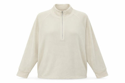 Front view of Tu women’s ivory jersey pullover sweatshirt, size UK 12