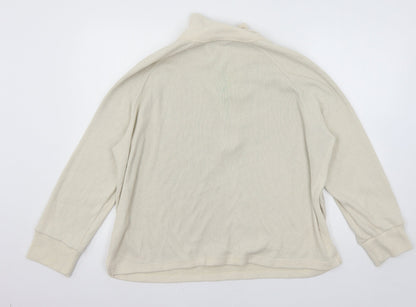 TU Womens Ivory  Jersey Pullover Sweatshirt Size 12