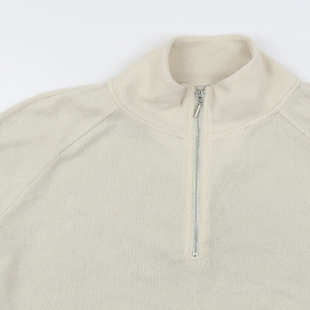 TU Womens Ivory  Jersey Pullover Sweatshirt Size 12