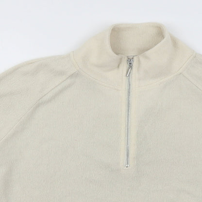TU Womens Ivory  Jersey Pullover Sweatshirt Size 12