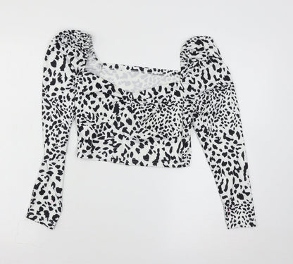 Womens UK Size S Preworn White Basic T-Shirt