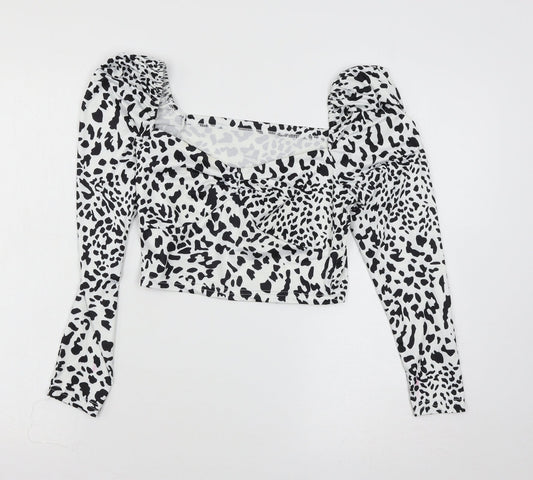 Womens UK Size S Preworn White Basic T-Shirt