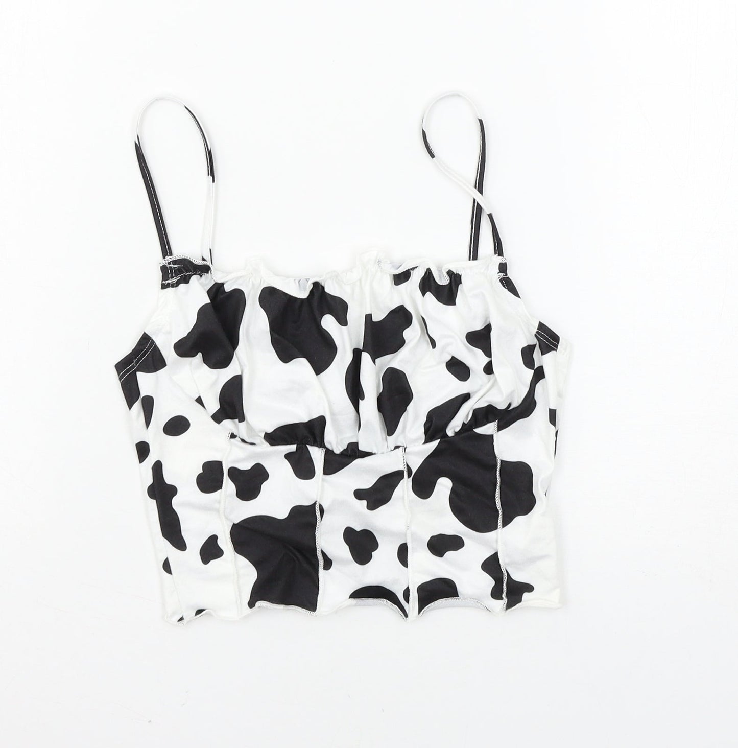 SheIn Womens White Animal Print Jersey Basic Tank Size XS