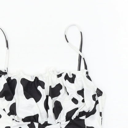 SheIn Womens White Animal Print Jersey Basic Tank Size XS