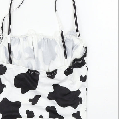 SheIn Womens White Animal Print Jersey Basic Tank Size XS