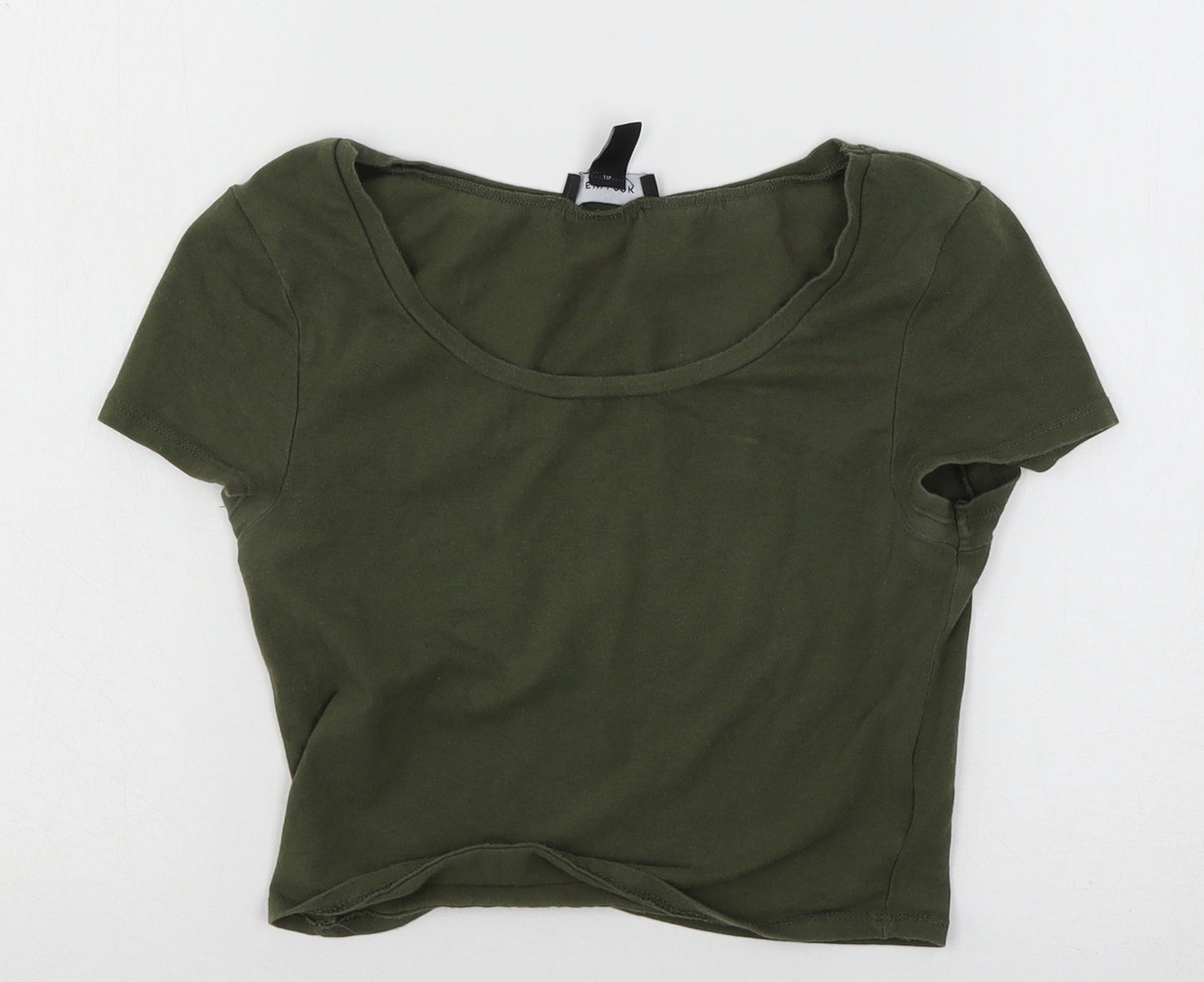 Womens UK Size 6 New Look Green Basic T-Shirt