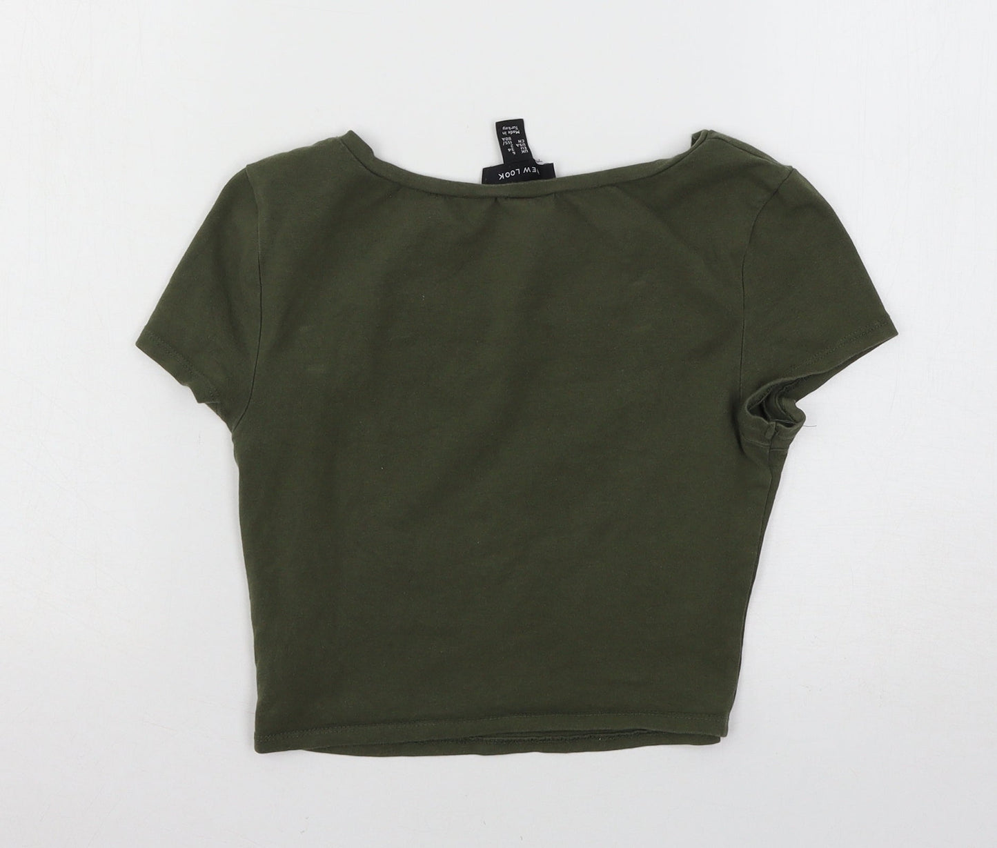 Womens UK Size 6 New Look Green Basic T-Shirt