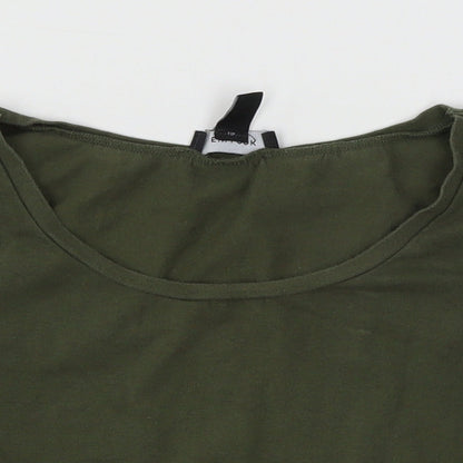 Womens UK Size 6 New Look Green Basic T-Shirt