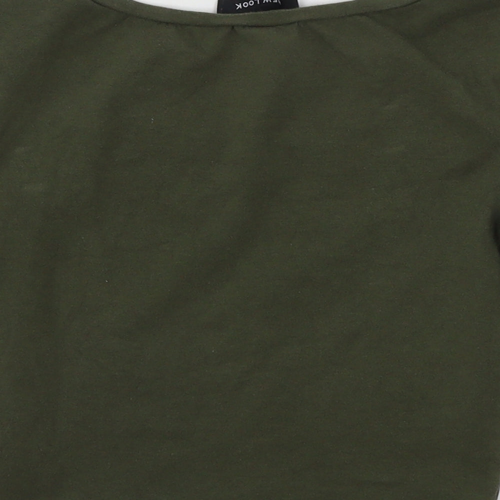 Womens UK Size 6 New Look Green Basic T-Shirt