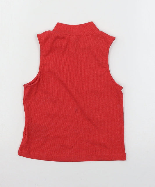 Womens UK Size XS Divided Red Basic T-Shirt