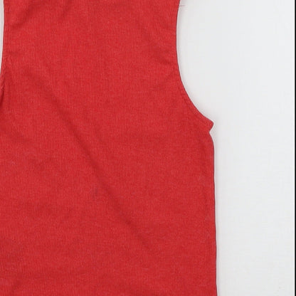 Womens UK Size XS Divided Red Basic T-Shirt