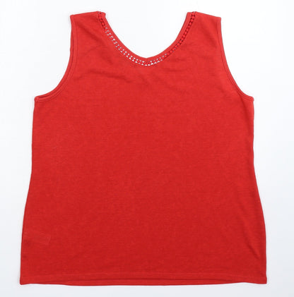 Womens UK Size 16 Bonmarché Red Vest Jumper