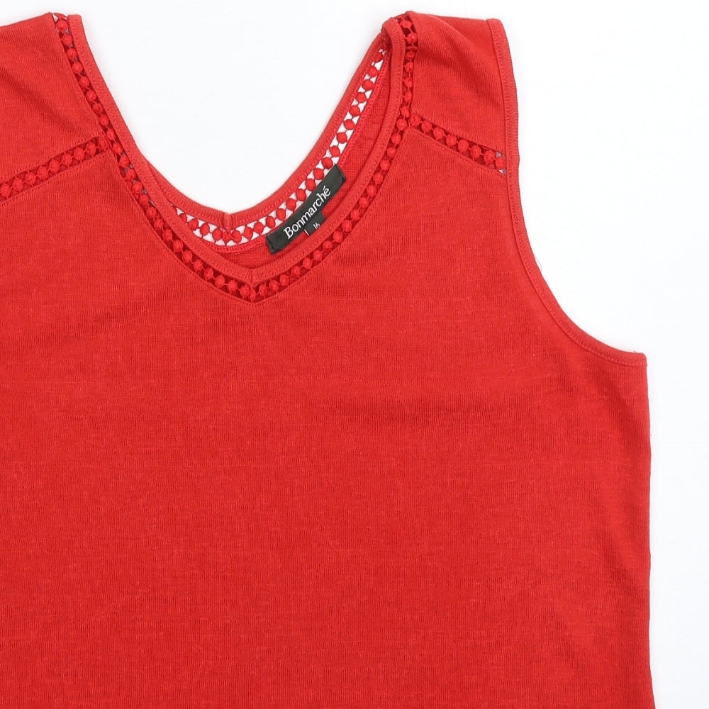 Womens UK Size 16 Bonmarché Red Vest Jumper