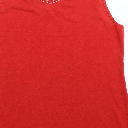 Womens UK Size 16 Bonmarché Red Vest Jumper