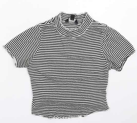 New Look Womens Multicoloured Striped  Basic T-Shirt Size 8