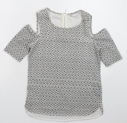 Womens UK Size 8 Red Herring White Basic T-Shirt