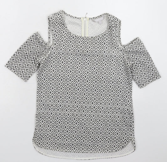 Womens UK Size 8 Red Herring White Basic T-Shirt