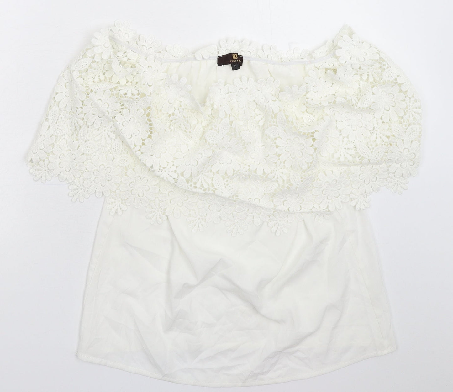 Womens UK Size L Isassy White Basic Blouse