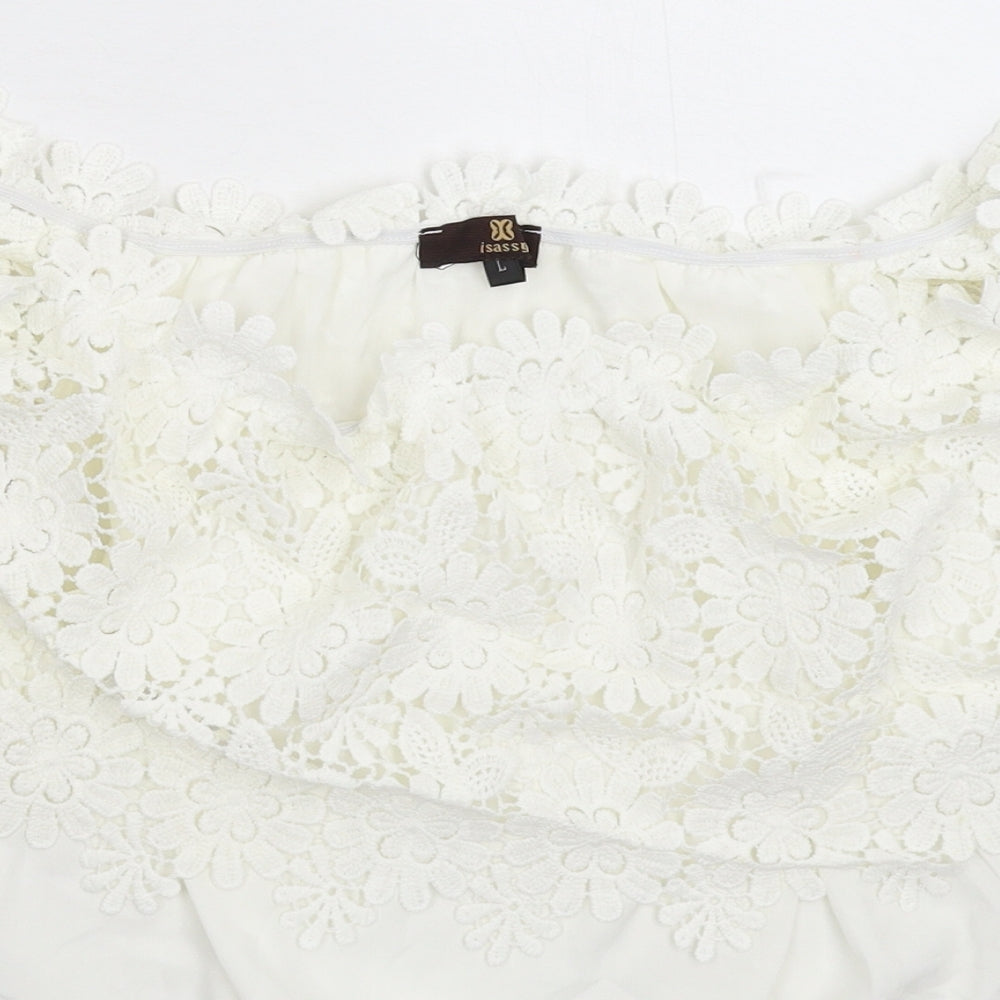 Womens UK Size L Isassy White Basic Blouse