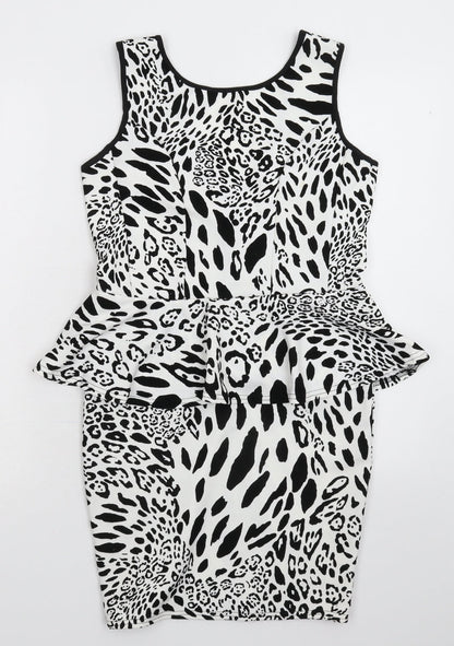 Dolls Womens White Animal Print  Mini  Size 10
