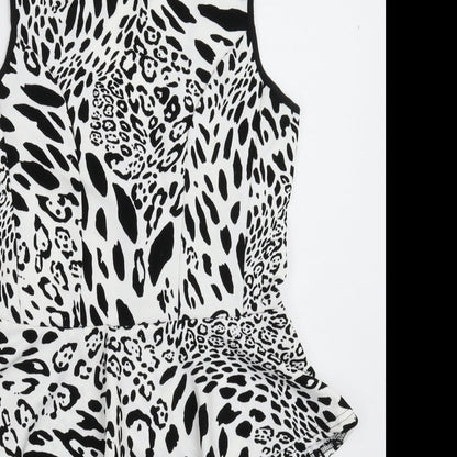 Dolls Womens White Animal Print  Mini  Size 10