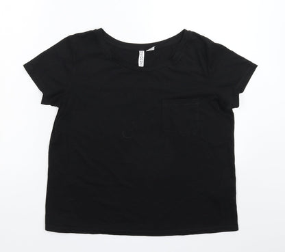 Womens UK Size S Divided Black Basic T-Shirt