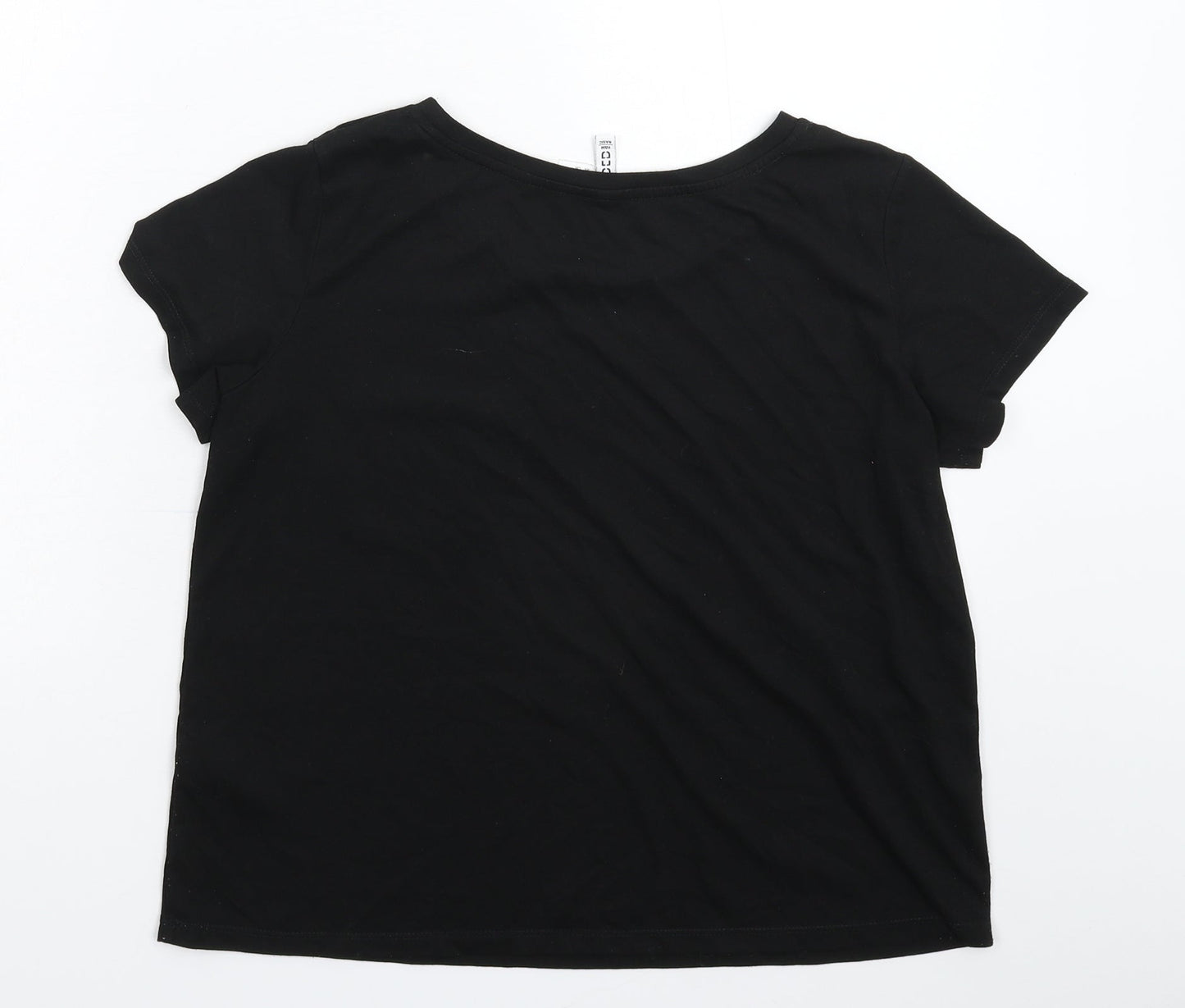 Womens UK Size S Divided Black Basic T-Shirt