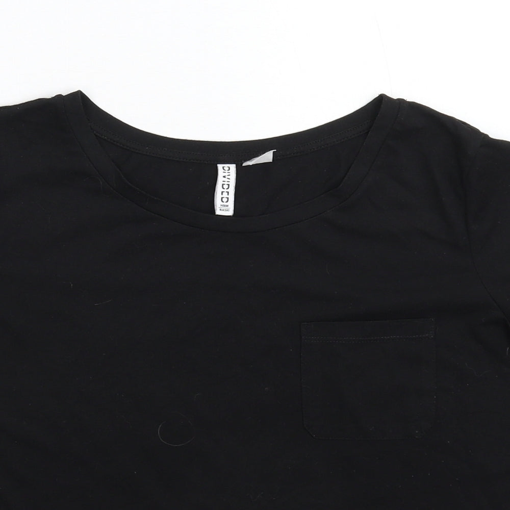 Womens UK Size S Divided Black Basic T-Shirt