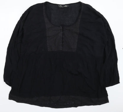 Zay Womens Black   Shirt Dress  Size L