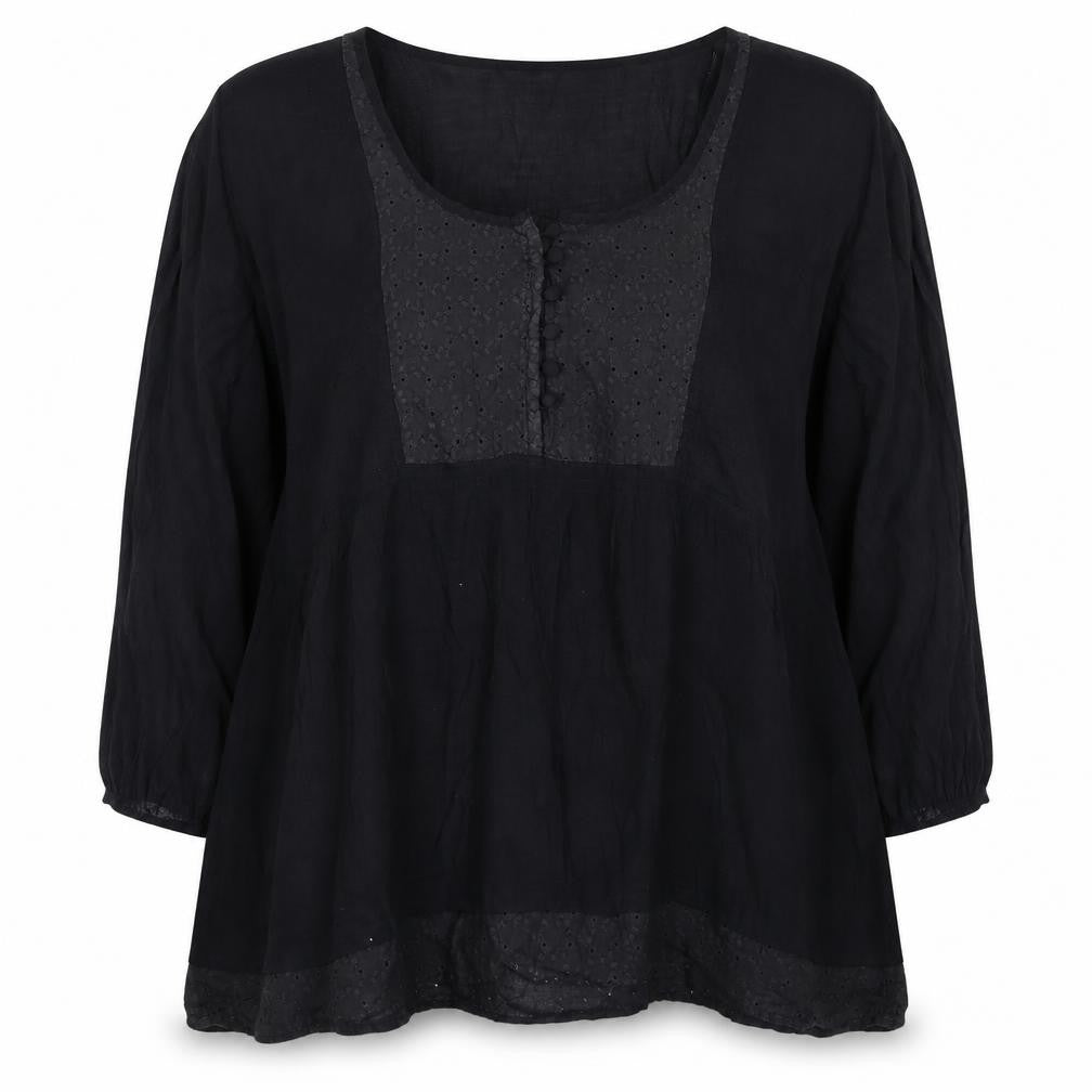 Front view of Zay women’s black shirt dress, size L