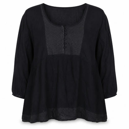 Front view of Zay women’s black shirt dress, size L