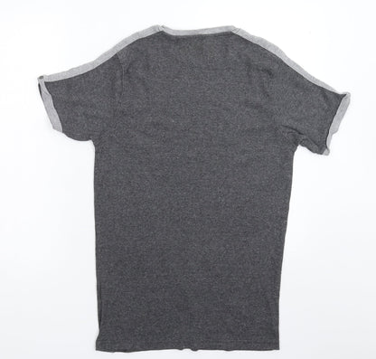 Back view of T-Traxx women’s grey basic t-shirt, size L