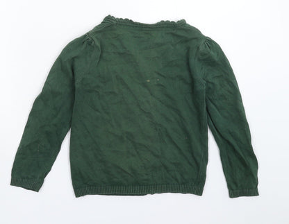 TU Girls Green  Knit Cardigan Jumper Size 6 Years