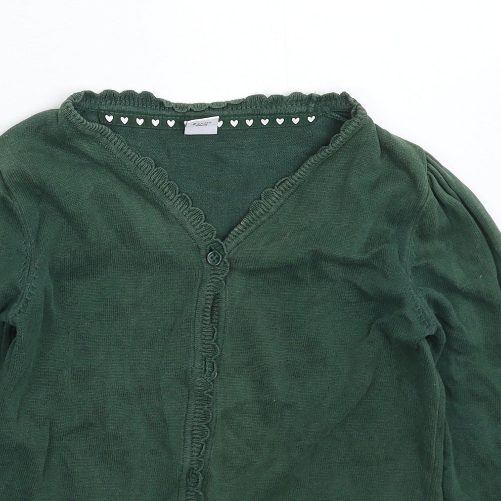 TU Girls Green  Knit Cardigan Jumper Size 6 Years