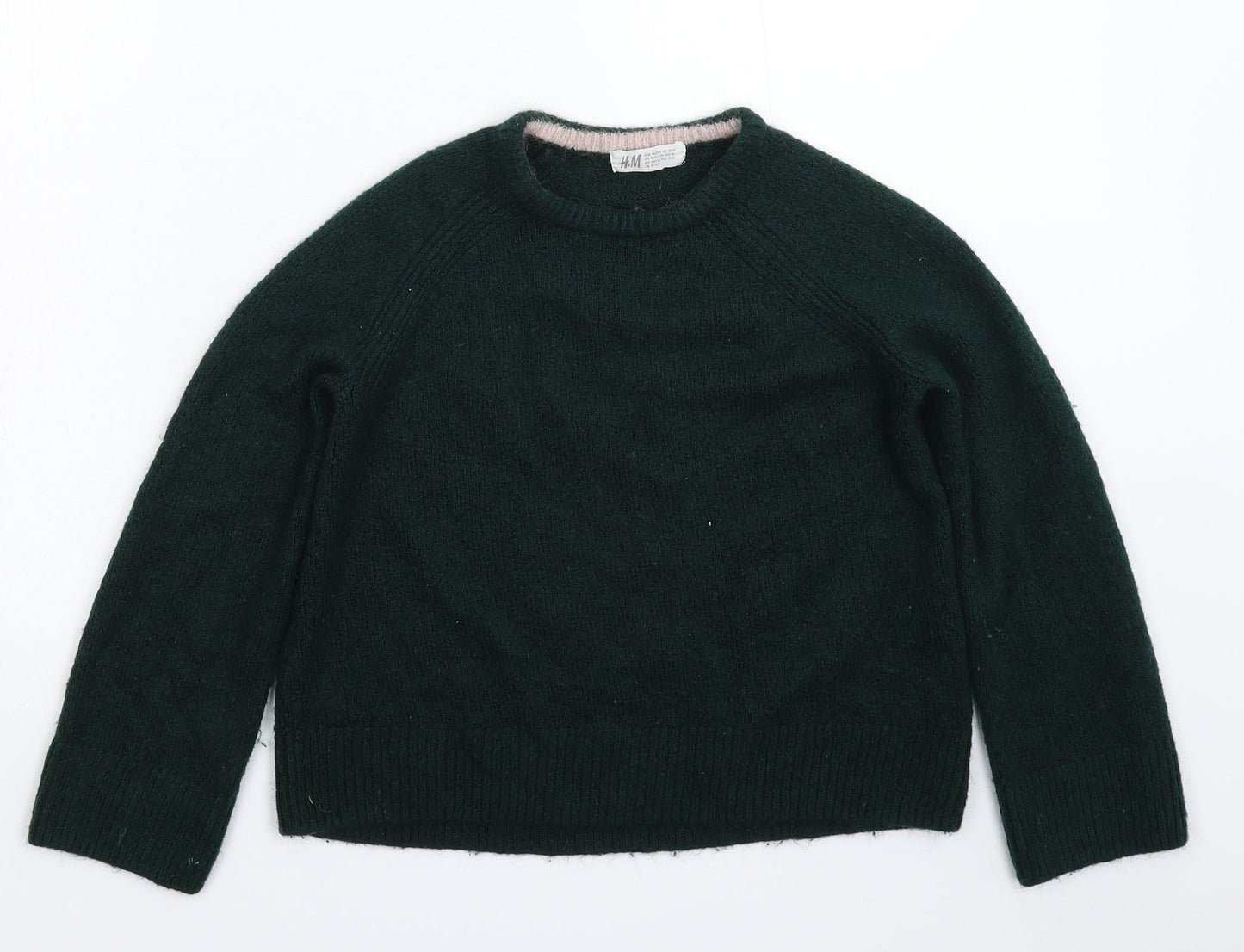 H&M Girls Green  Knit Pullover Jumper Size 14 Years